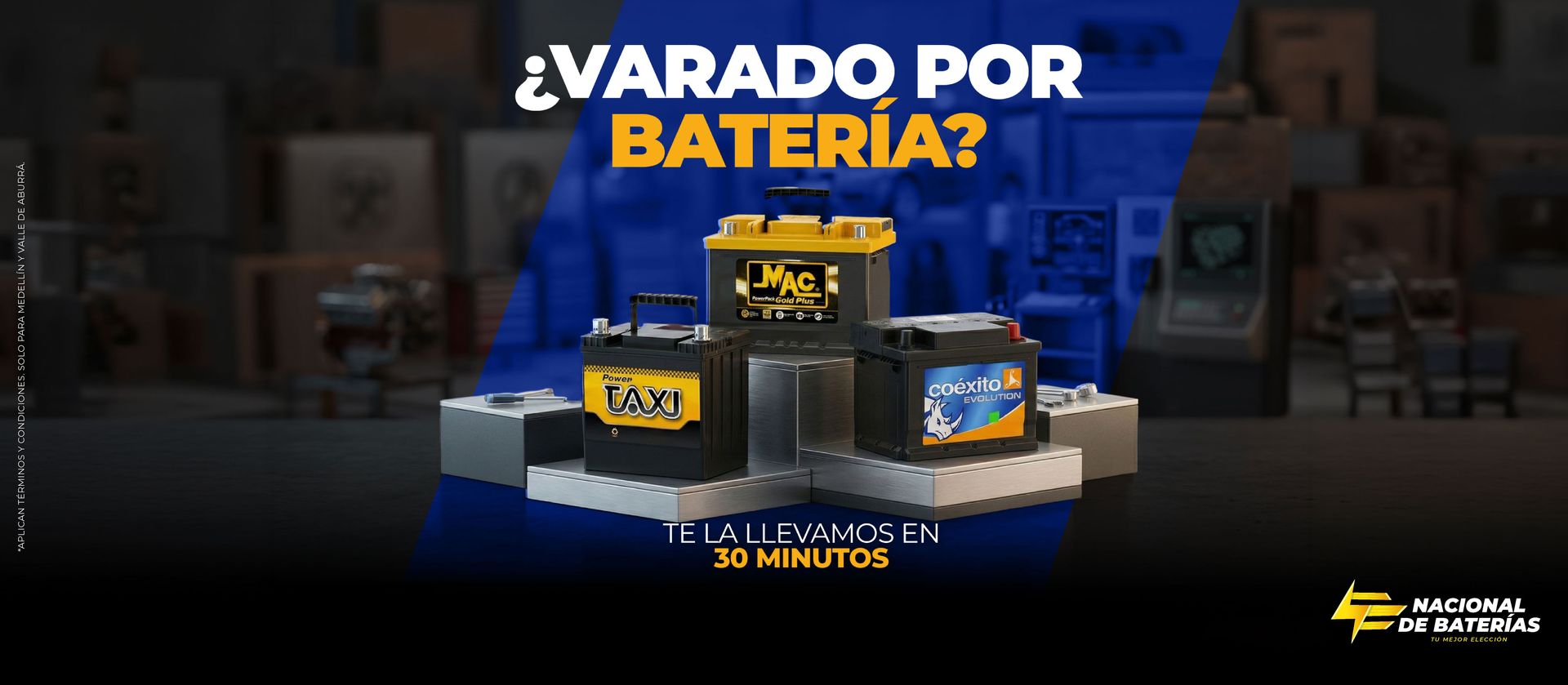 Baterías a domicilio para carro en Medellín